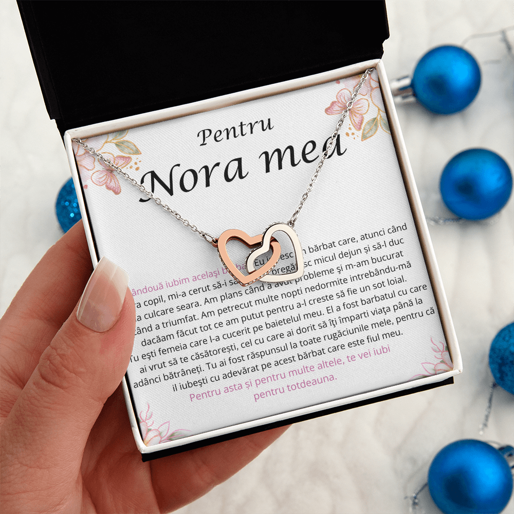 Cadou pentru nora mea draga  - Colier Inimi Pereche